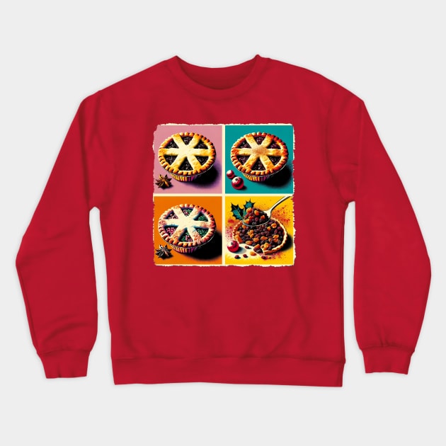 Mince Pie Marvel: A Pop Art Extravaganza - Classic Christmas Crewneck Sweatshirt by PawPopArt